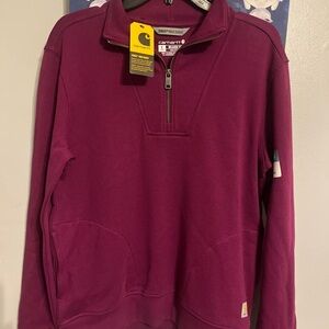 Carhartt women’s small NWT Maroon/purple Half-Zip Pullover